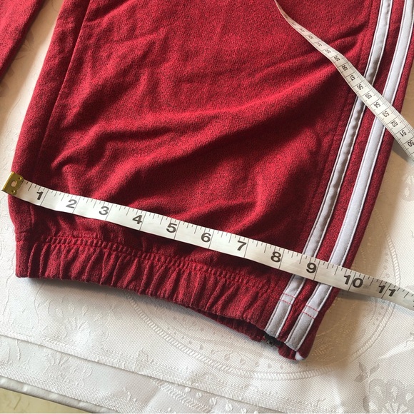 Adidas NBA Men’s Size 2XL Red Sweatpants Elastic Waist 2” + Length 3 Stripes - Picture 8 of 16